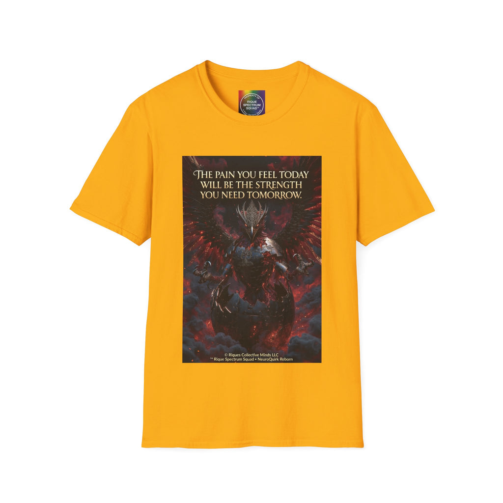 Phoenix Rising T‑Shirt — Fiery Angelic Illustration with Inspirational Text