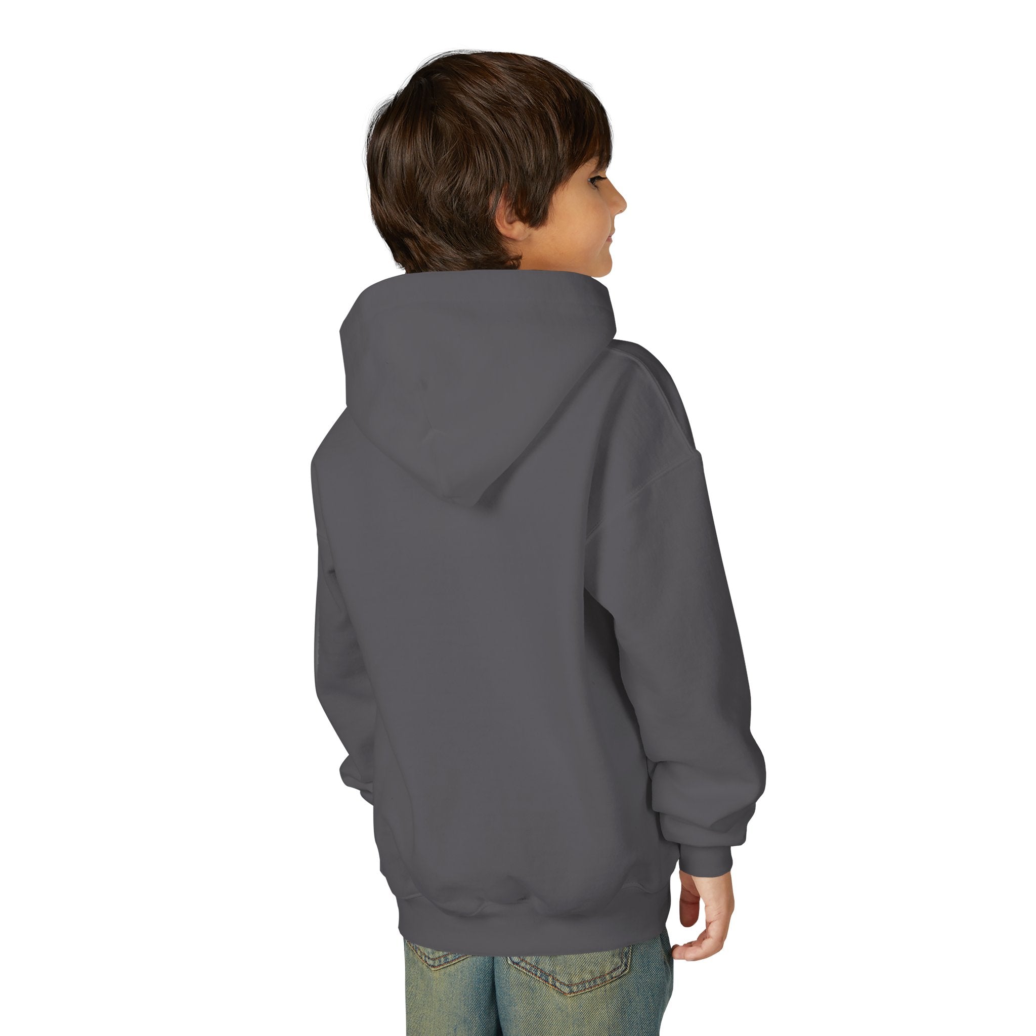 Youth Hoodie — 'Stay Wild, Be Brave' Heart Flame Graphic