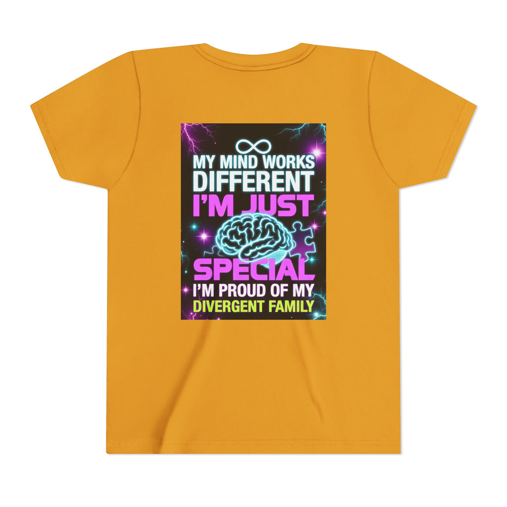 Youth Tee - "My Mind Works Different I'm Just Special" Divergent Family Pride