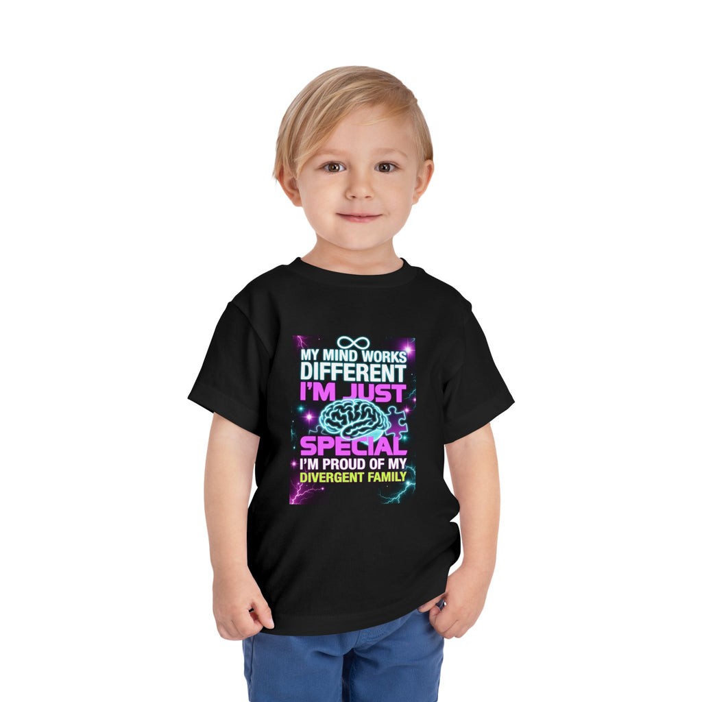 Toddler Tee — "My Mind Works Different I'm Just Special" Autism Pride Shirt
