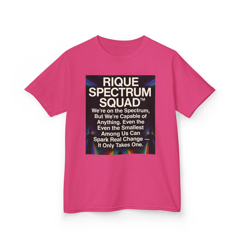 Kids Spectrum Squad Tee — "I Go Into The Fire" Phoenix Resilience Shirt