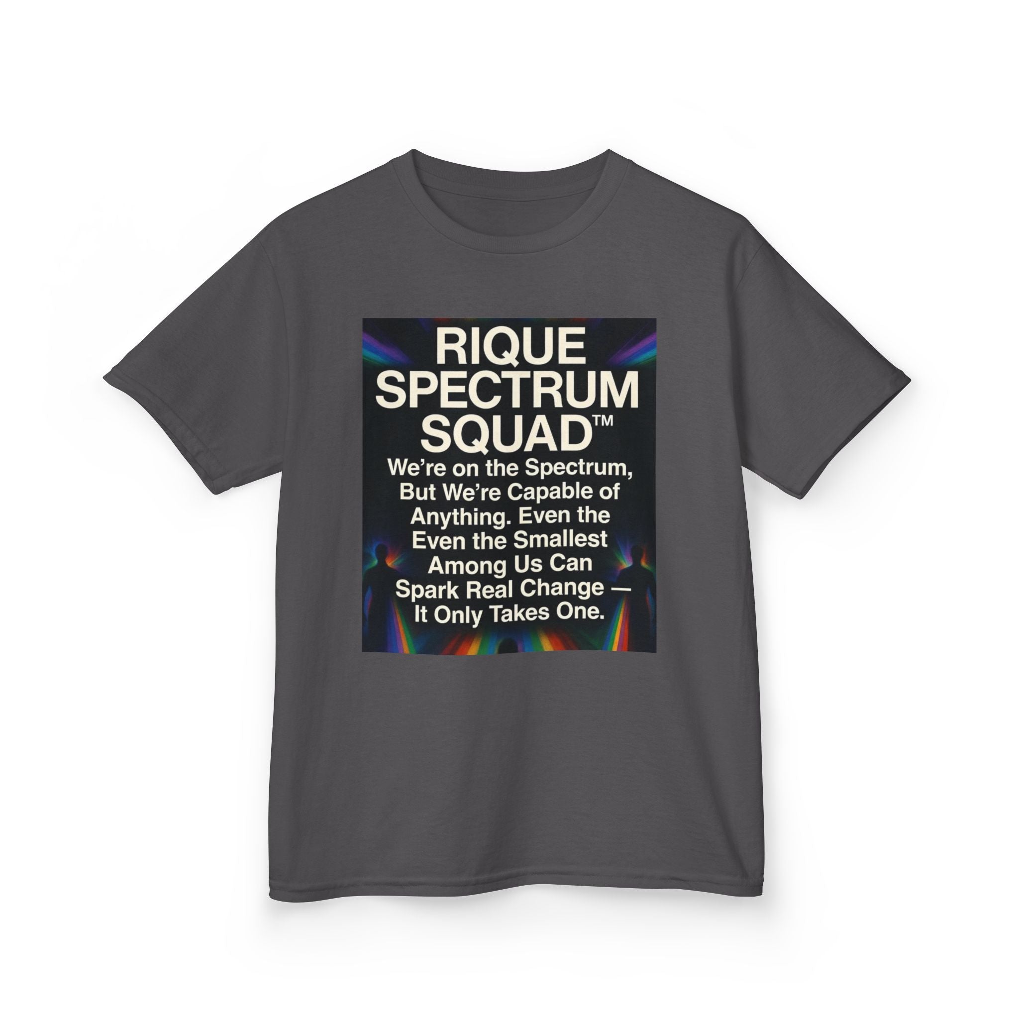 Kids Spectrum Squad Tee — "I Go Into The Fire" Phoenix Resilience Shirt