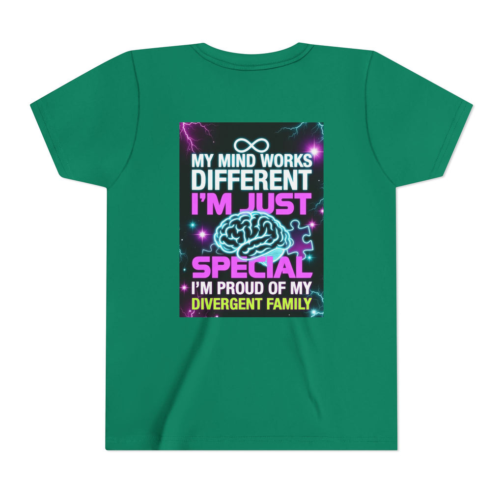 Youth Tee - "My Mind Works Different I'm Just Special" Divergent Family Pride