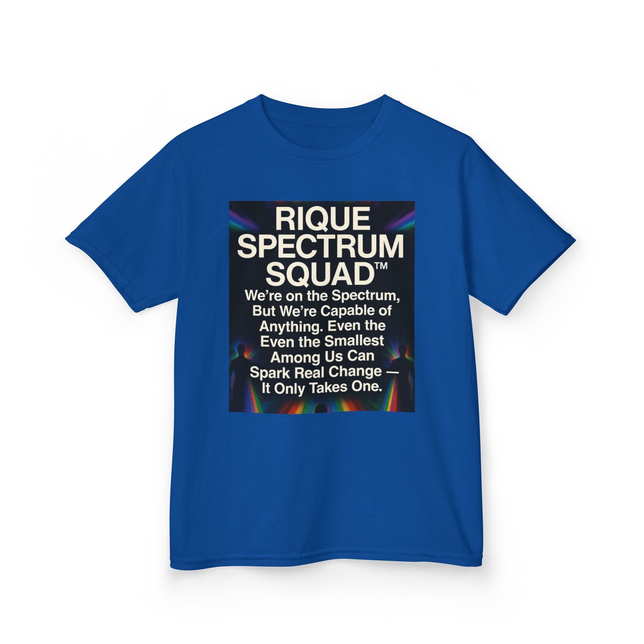 Kids Spectrum Squad Tee — "I Go Into The Fire" Phoenix Resilience Shirt