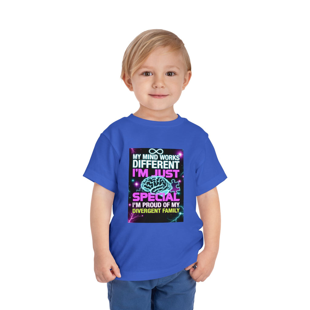 Toddler Tee — "My Mind Works Different I'm Just Special" Autism Pride Shirt