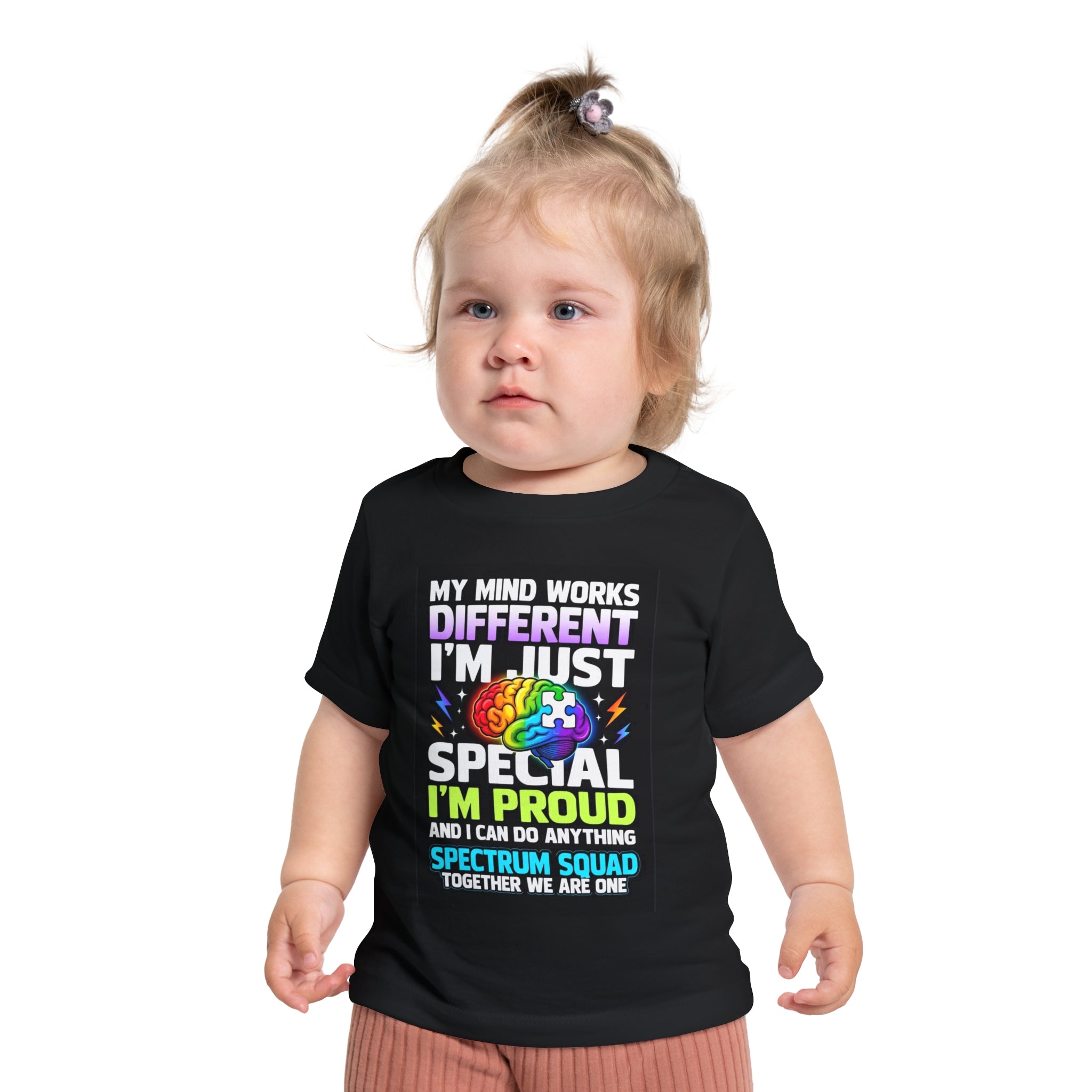 Autism Pride Baby Tee - "My Mind Works Different" Spectrum Squad Short Sleeve