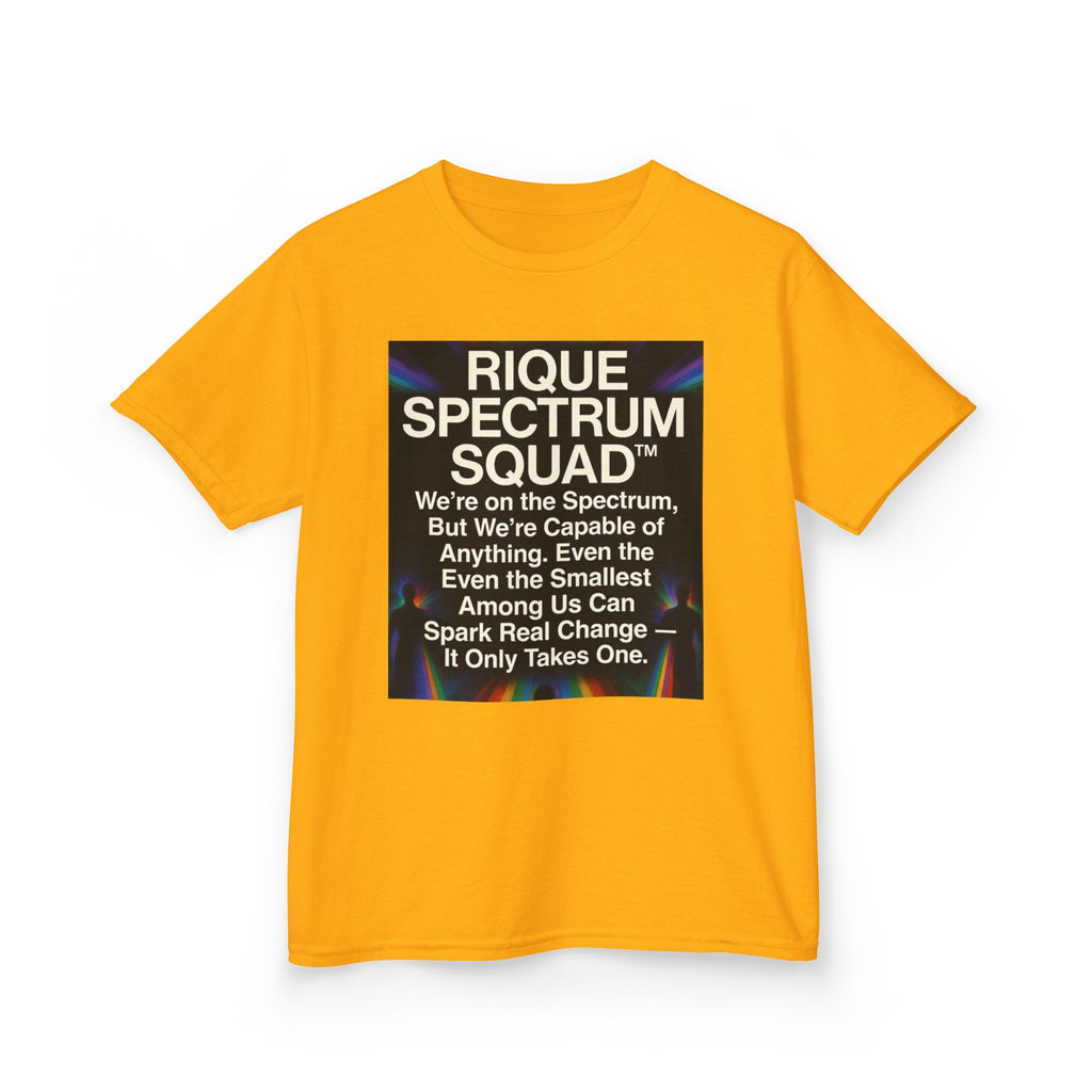Kids Spectrum Squad Tee — "I Go Into The Fire" Phoenix Resilience Shirt