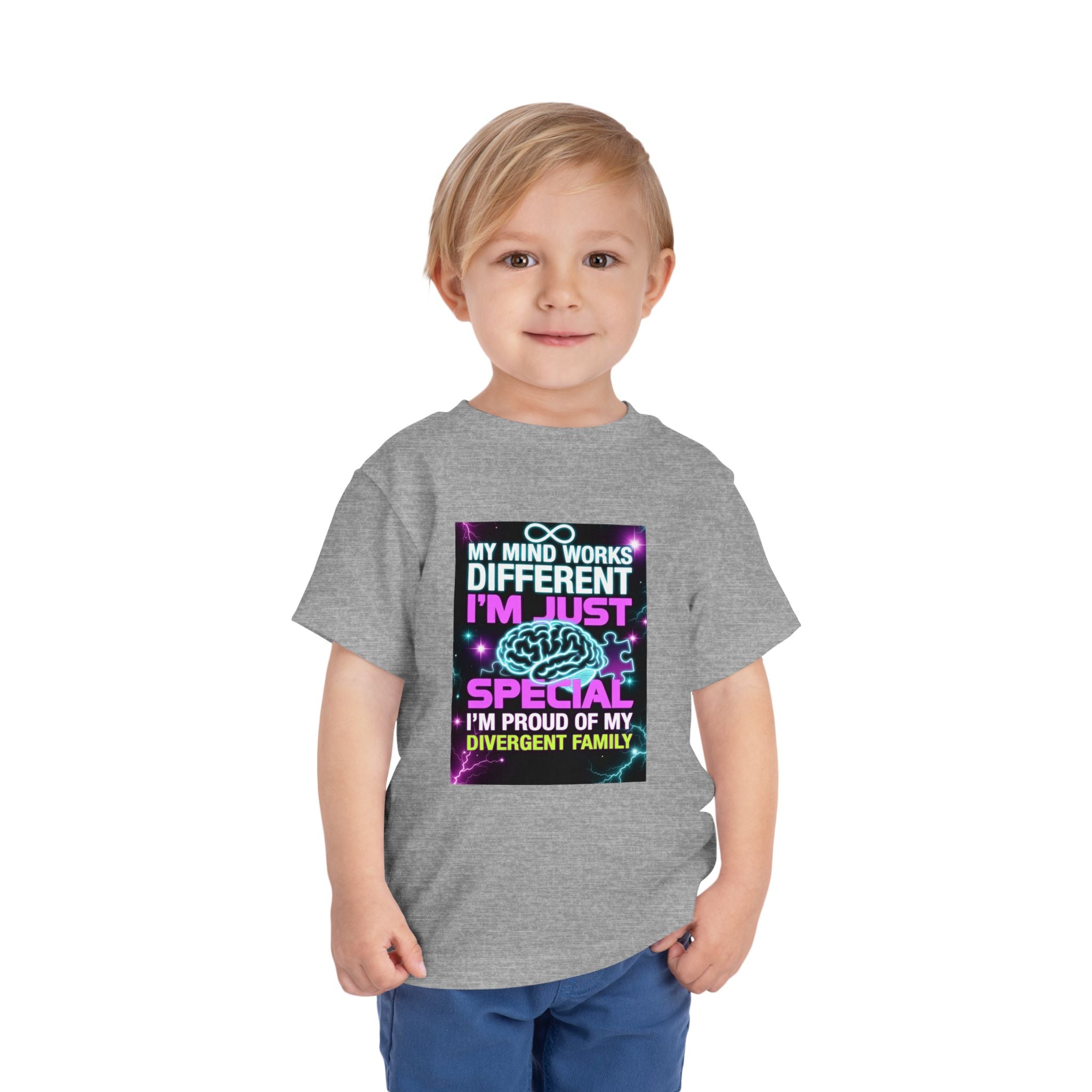 Toddler Tee — "My Mind Works Different I'm Just Special" Autism Pride Shirt