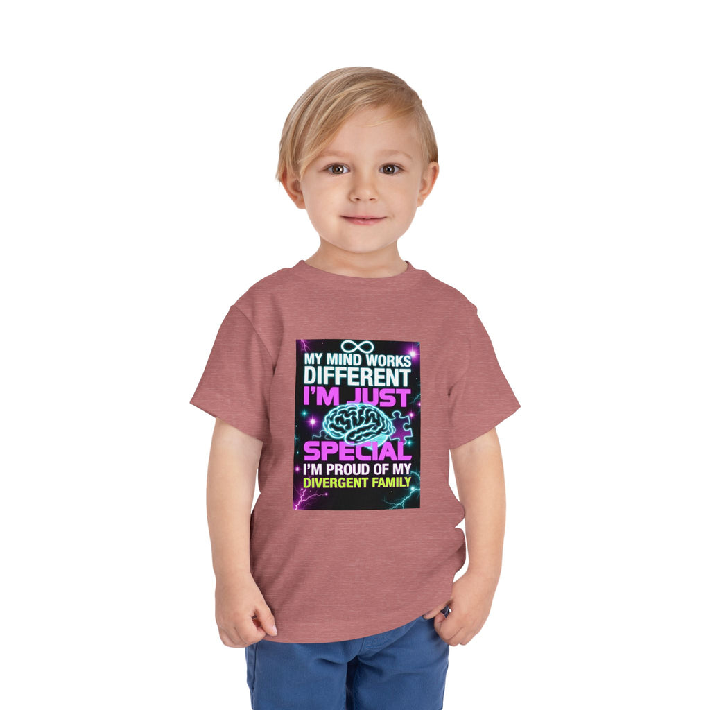 Toddler Tee — "My Mind Works Different I'm Just Special" Autism Pride Shirt