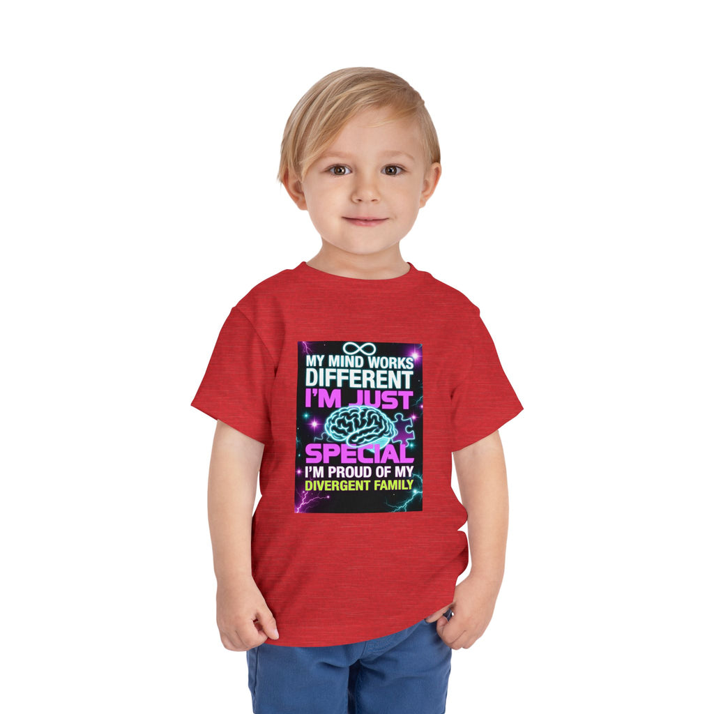 Toddler Tee — "My Mind Works Different I'm Just Special" Autism Pride Shirt