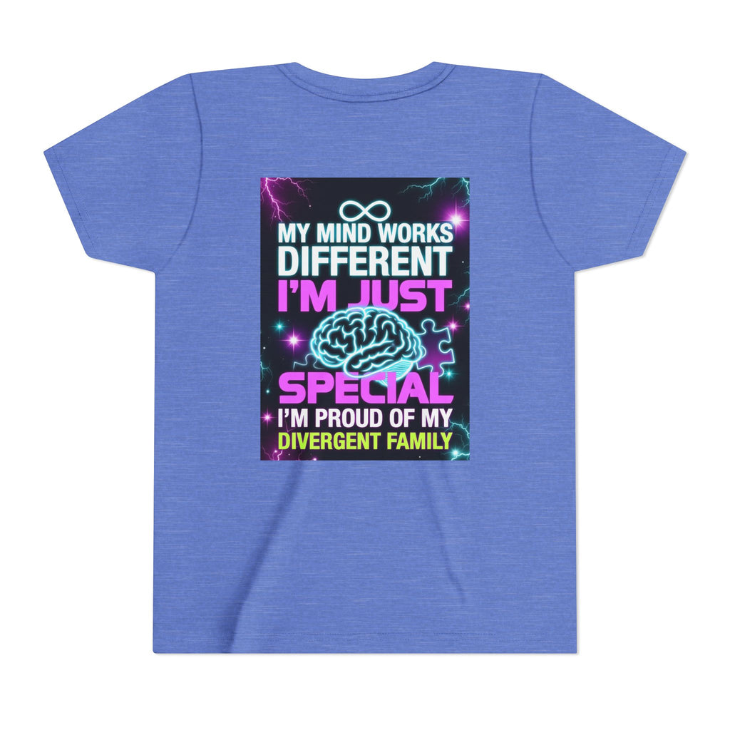 Youth Tee - "My Mind Works Different I'm Just Special" Divergent Family Pride