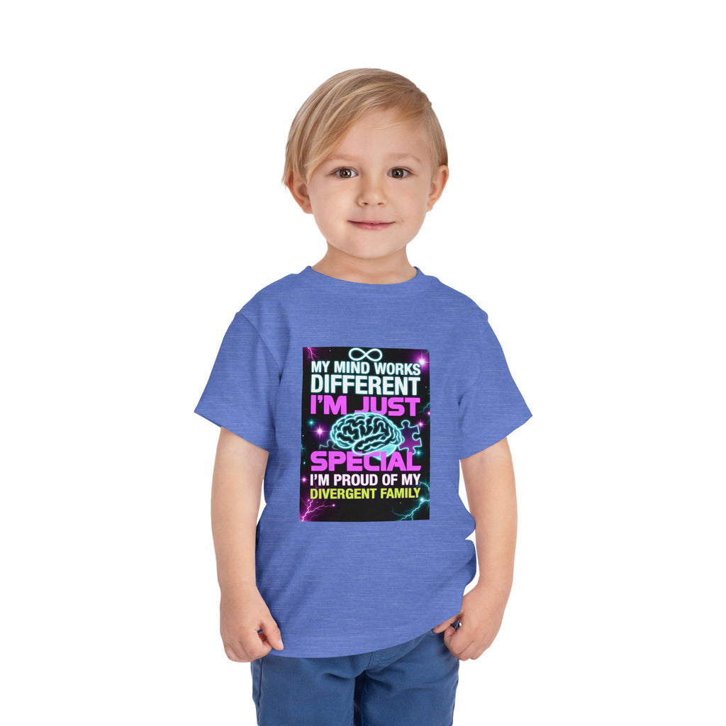 Toddler Tee — "My Mind Works Different I'm Just Special" Autism Pride Shirt