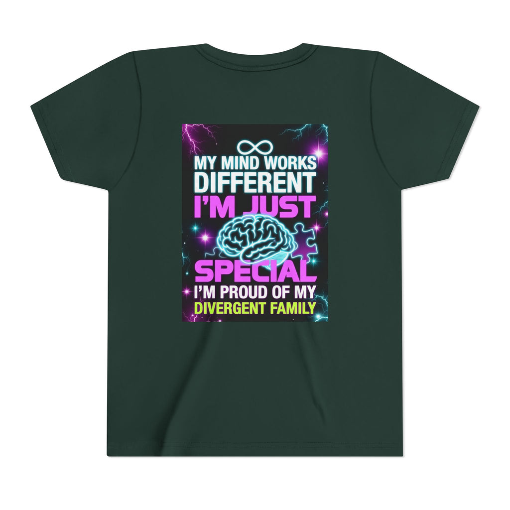 Youth Tee - "My Mind Works Different I'm Just Special" Divergent Family Pride