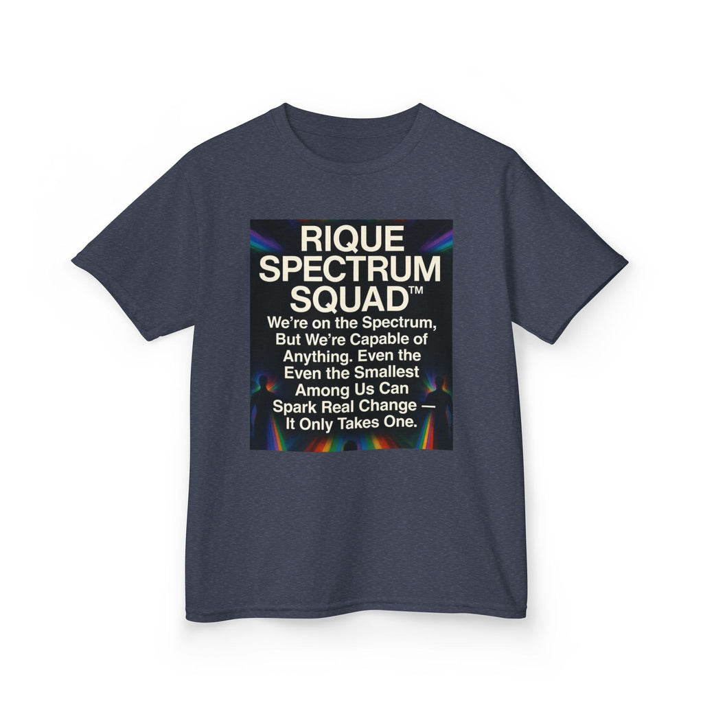 Kids Spectrum Squad Tee — "I Go Into The Fire" Phoenix Resilience Shirt
