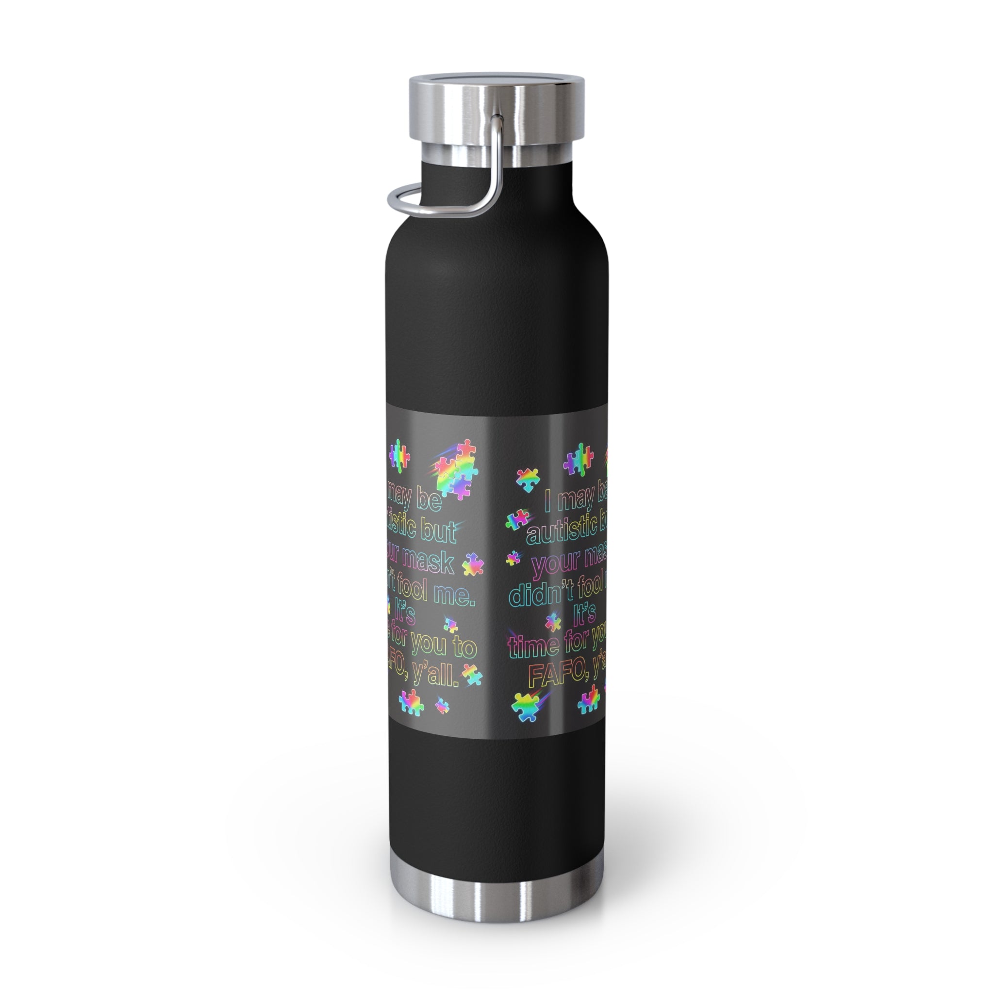 Autism Awareness 22oz Copper Vacuum Insulated Bottle – Puzzle Heart Design