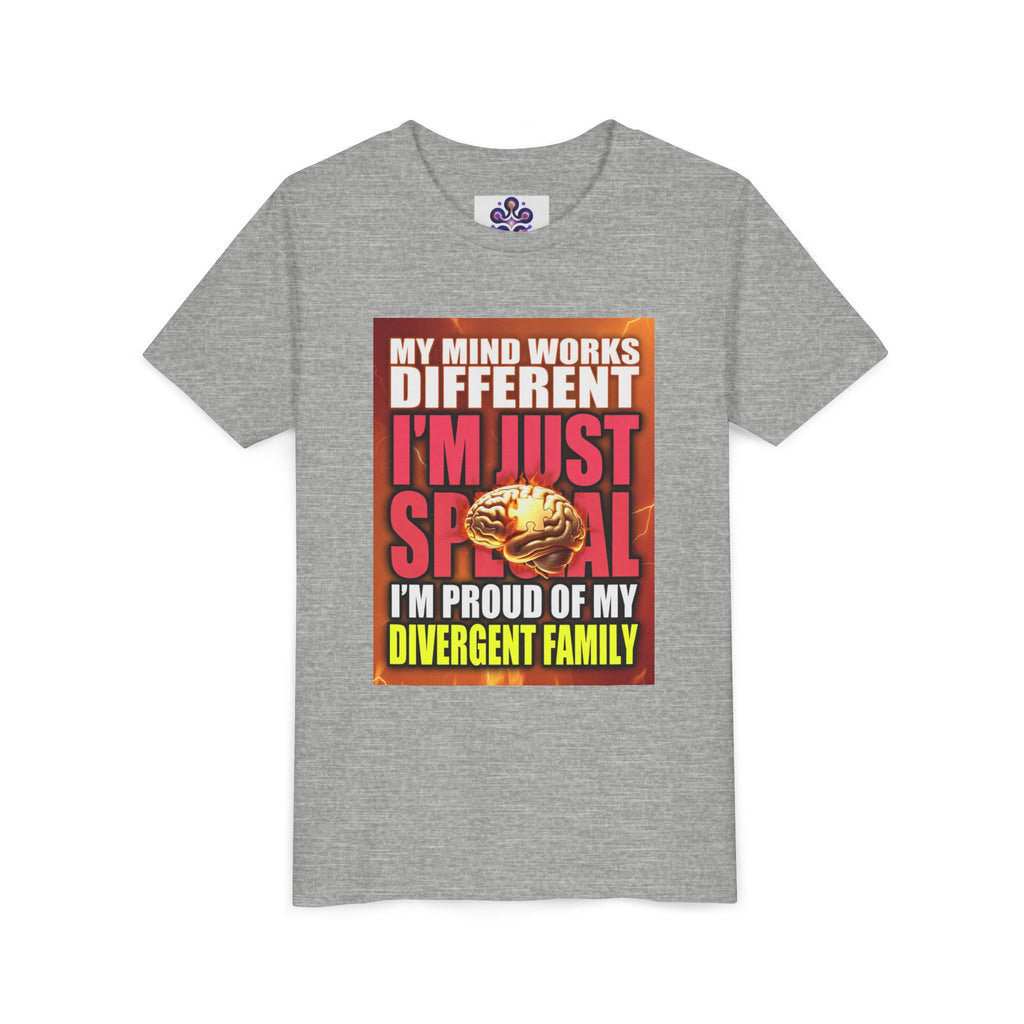 Youth Tee - "My Mind Works Different I'm Just Special" Divergent Family Pride