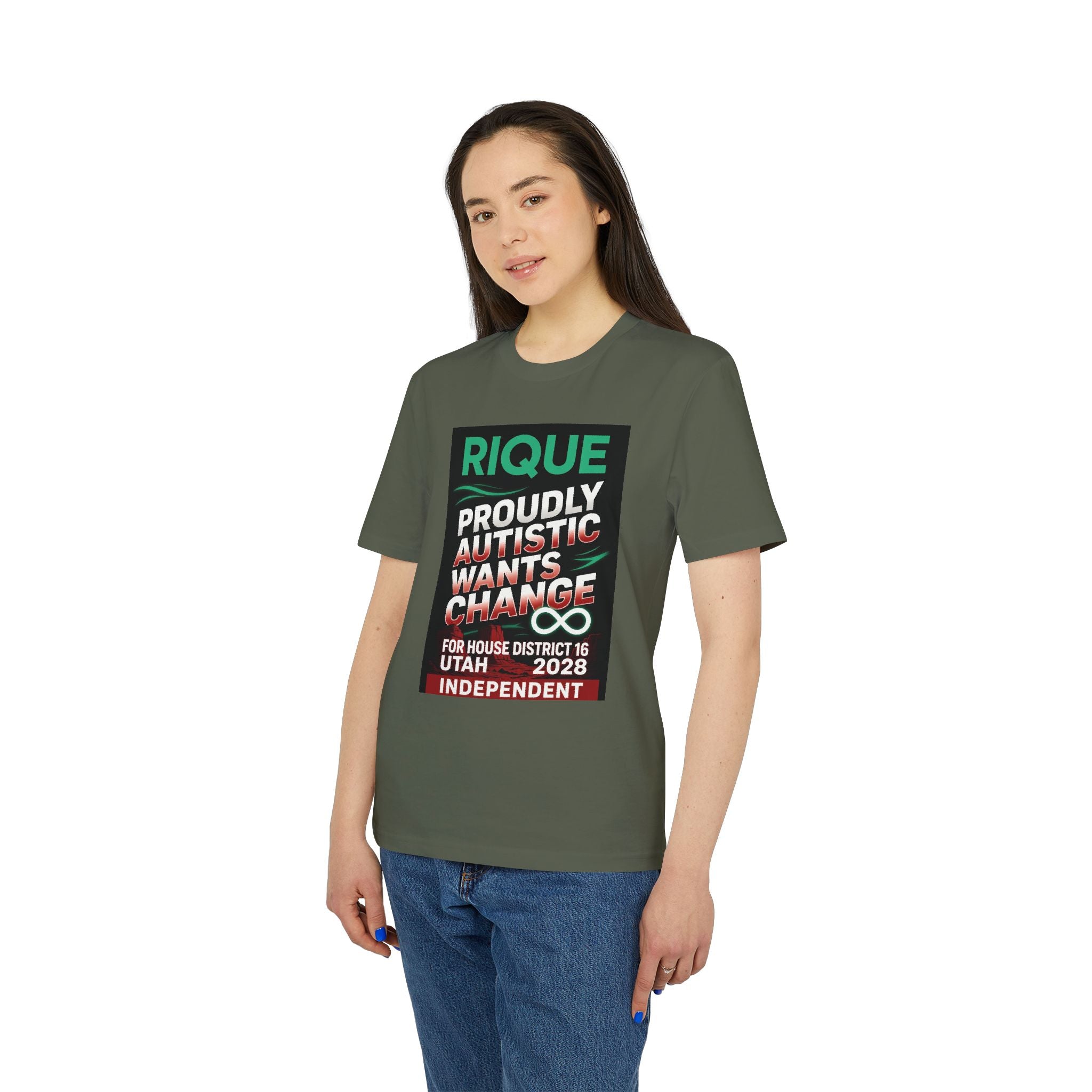 Proudly Autistic Campaign T-Shirt — Rique 2028 House District 16 Independent