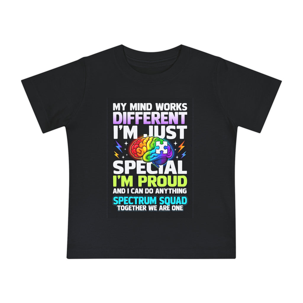 Autism Pride Baby Tee - "My Mind Works Different" Spectrum Squad Short Sleeve