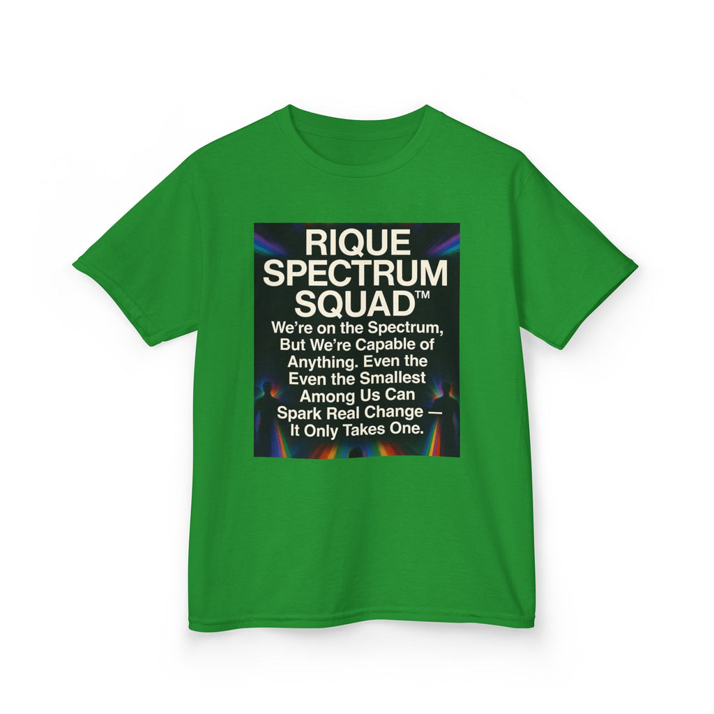 Kids Spectrum Squad Tee — "I Go Into The Fire" Phoenix Resilience Shirt