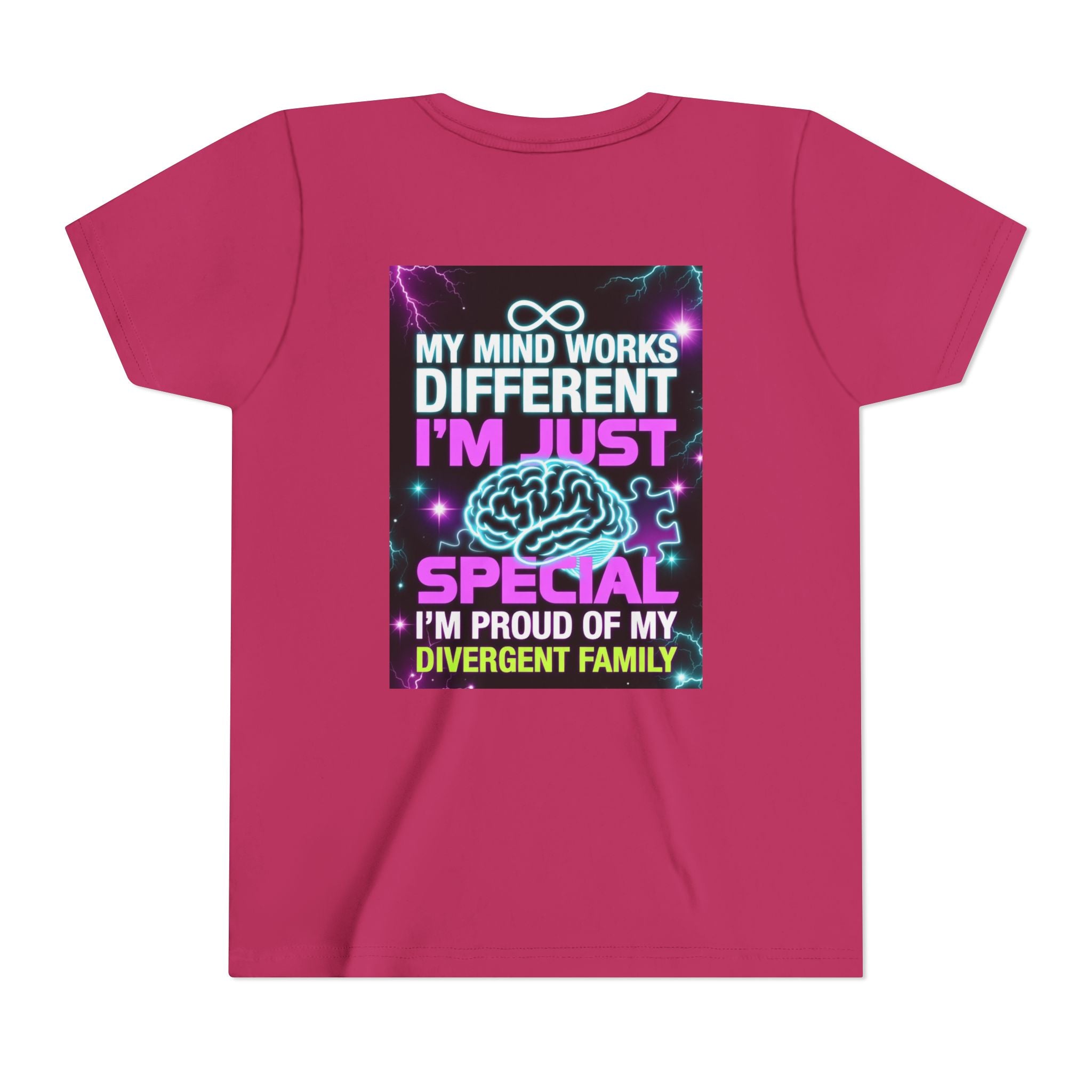 Youth Tee - "My Mind Works Different I'm Just Special" Divergent Family Pride