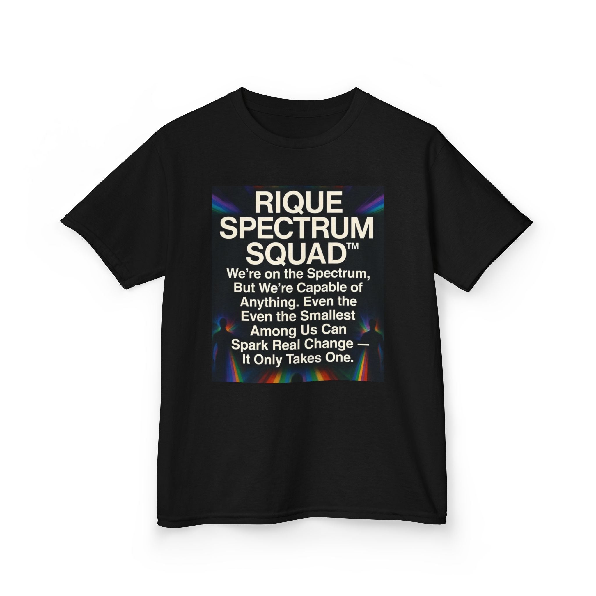 Kids Spectrum Squad Tee — "I Go Into The Fire" Phoenix Resilience Shirt