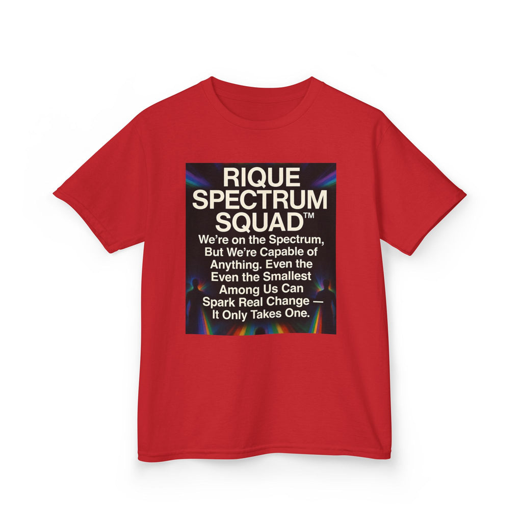 Kids Spectrum Squad Tee — "I Go Into The Fire" Phoenix Resilience Shirt