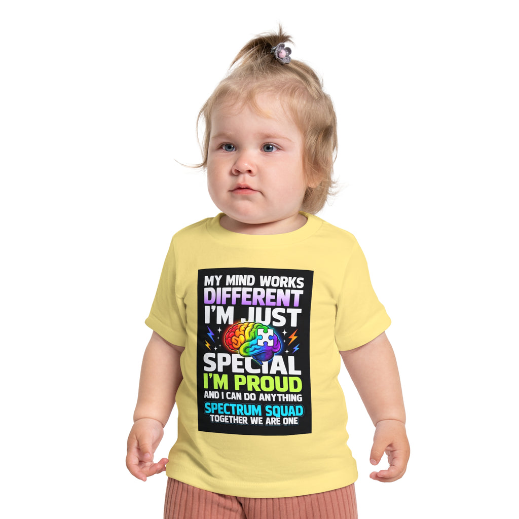 Autism Pride Baby Tee - "My Mind Works Different" Spectrum Squad Short Sleeve