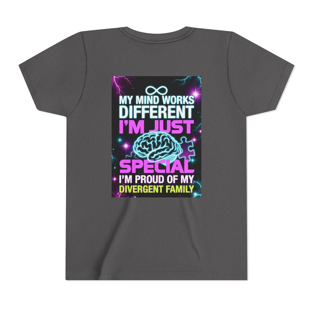 Youth Tee - "My Mind Works Different I'm Just Special" Divergent Family Pride