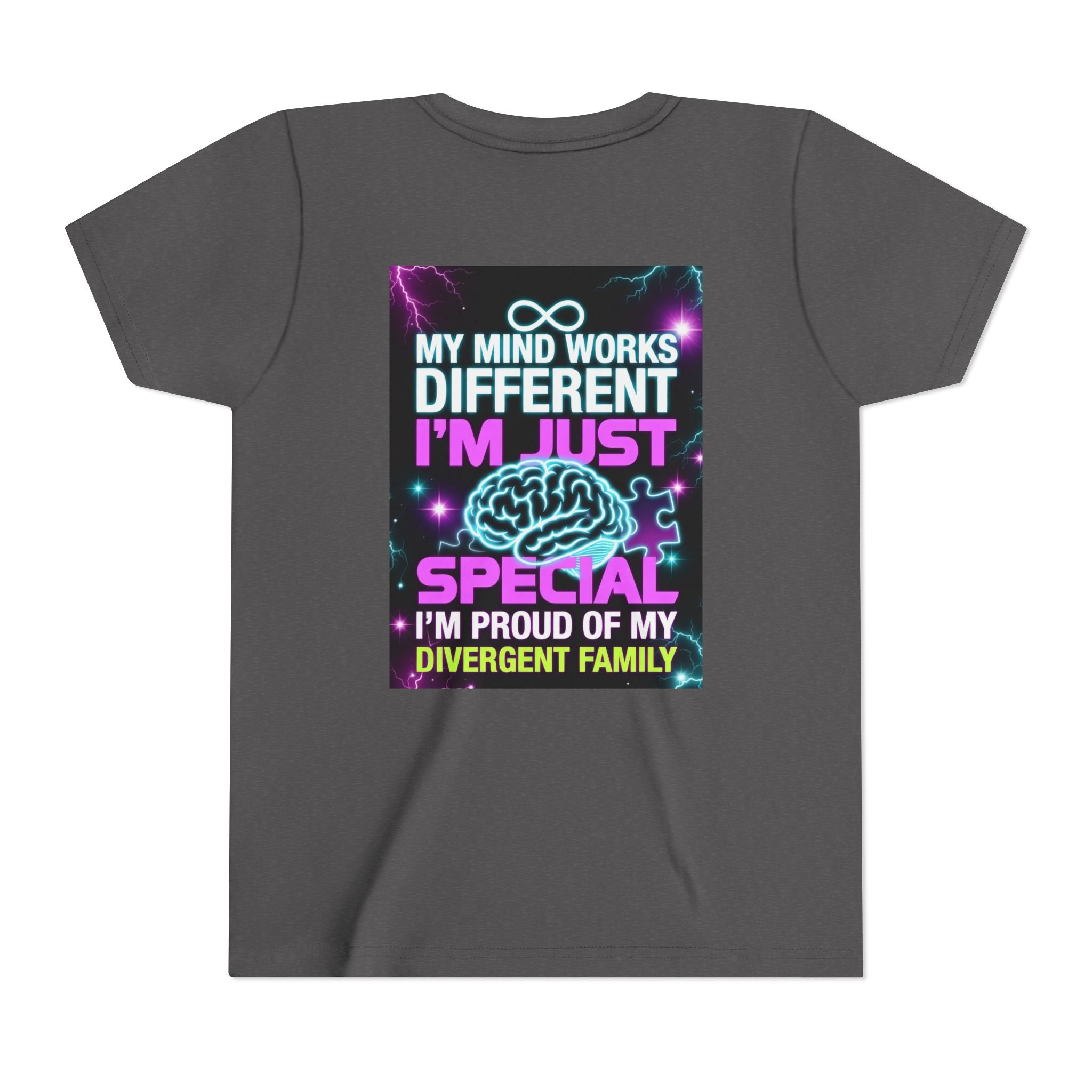 Youth Tee - "My Mind Works Different I'm Just Special" Divergent Family Pride