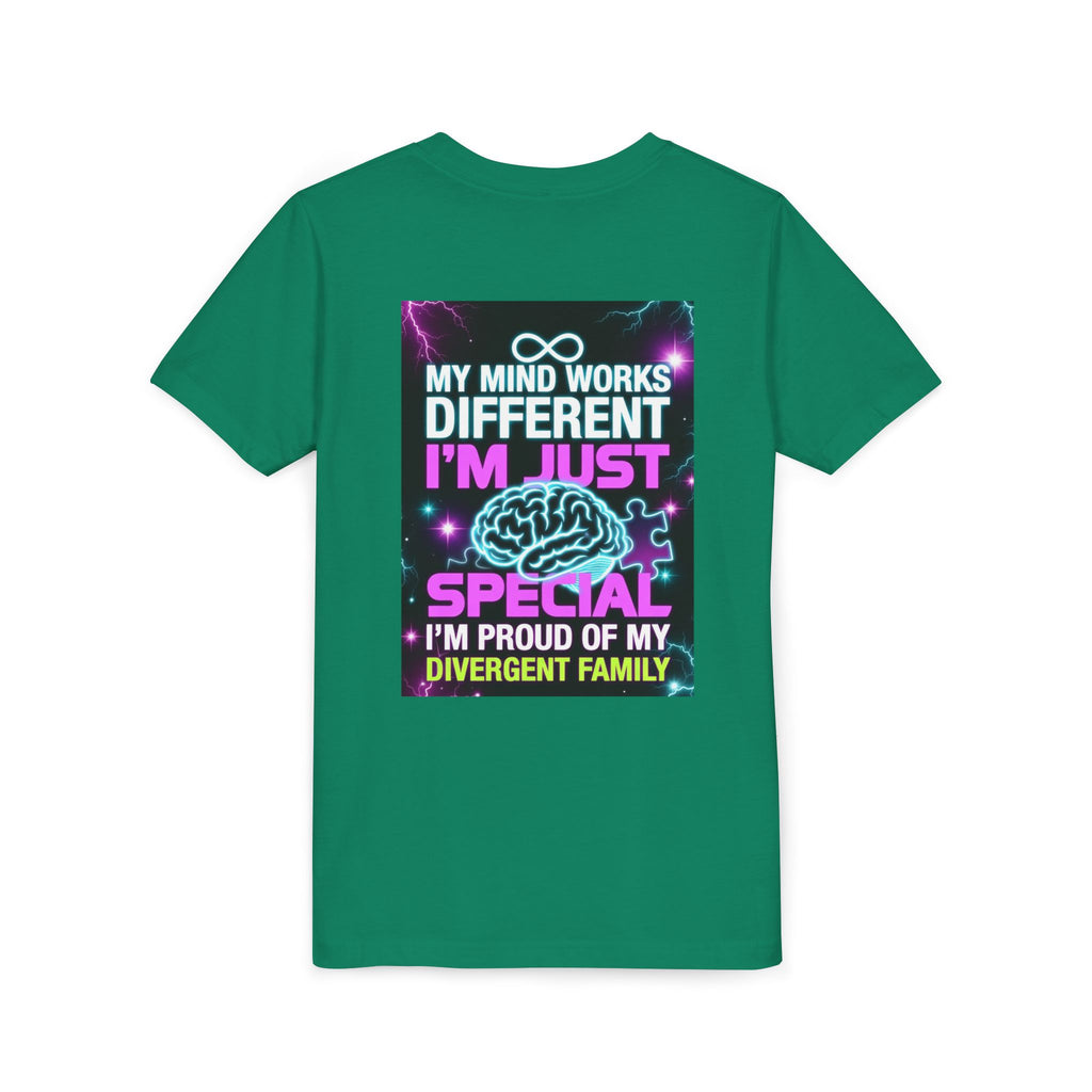 Youth Tee - "My Mind Works Different I'm Just Special" Divergent Family Pride