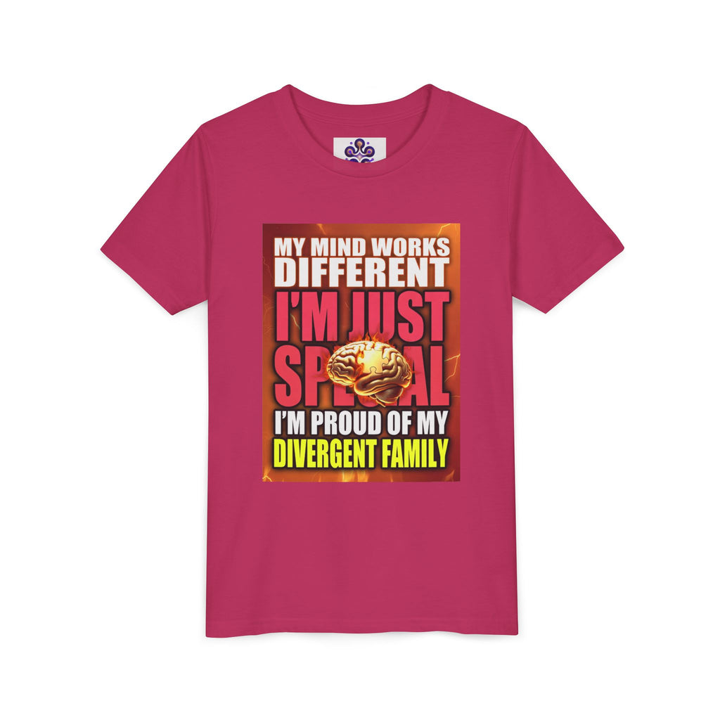 Youth Tee - "My Mind Works Different I'm Just Special" Divergent Family Pride