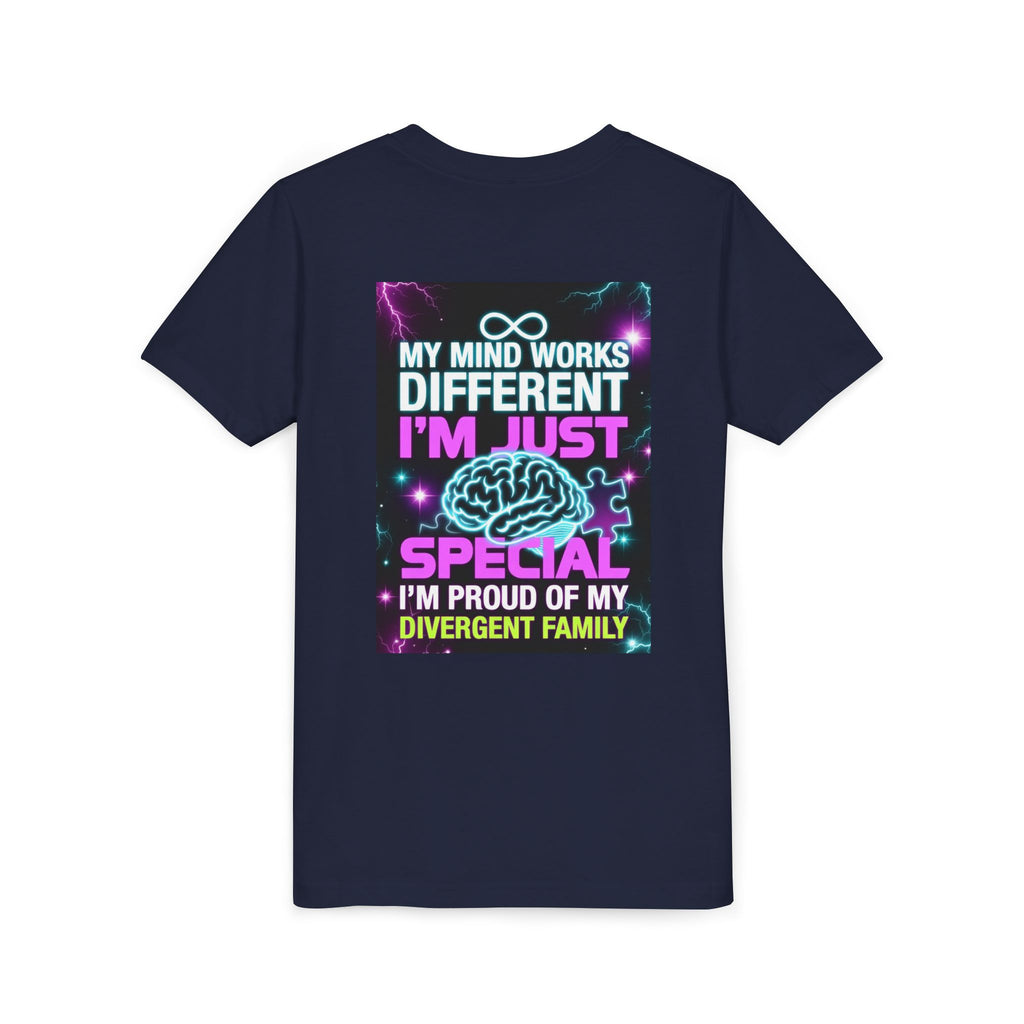 Youth Tee - "My Mind Works Different I'm Just Special" Divergent Family Pride