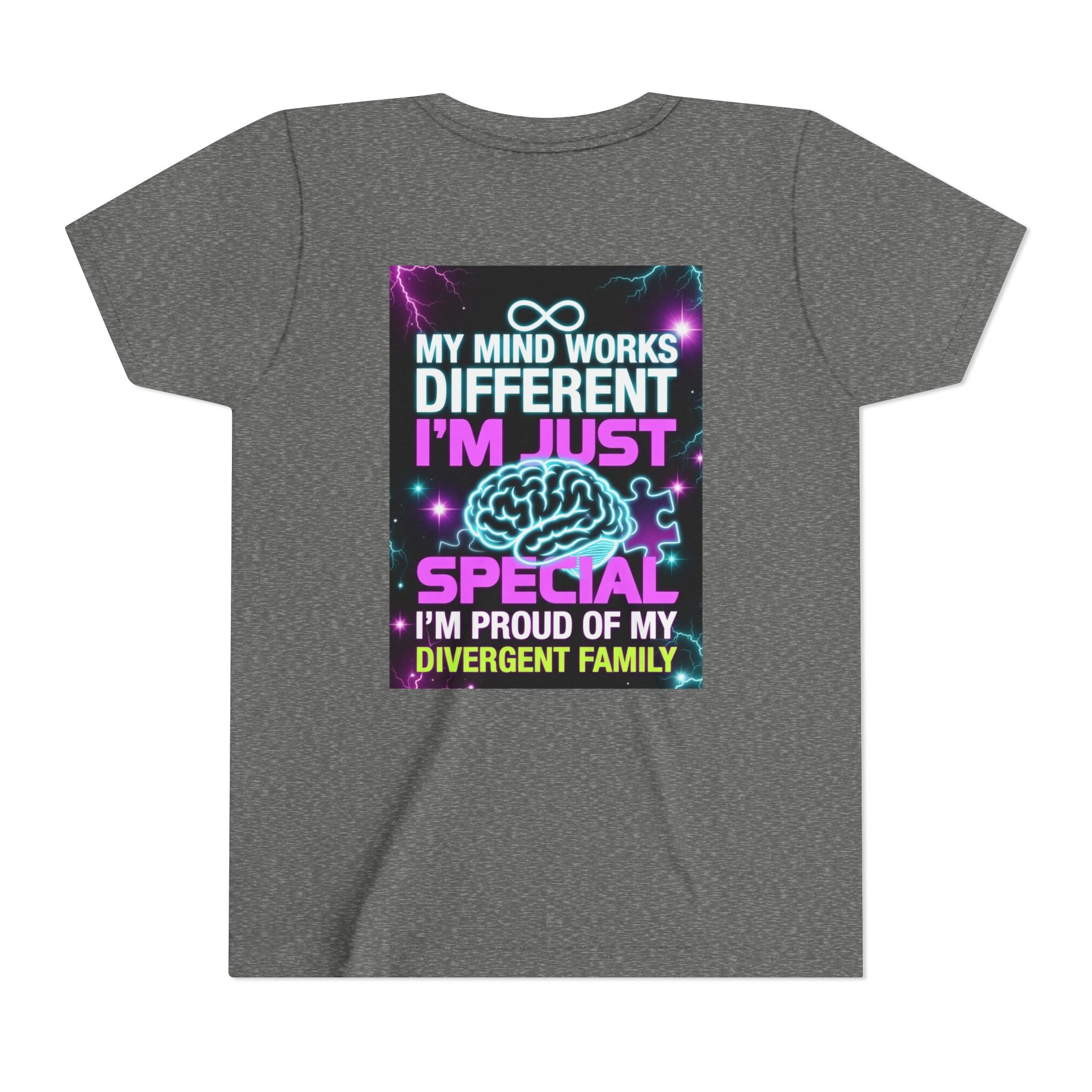 Youth Tee - "My Mind Works Different I'm Just Special" Divergent Family Pride