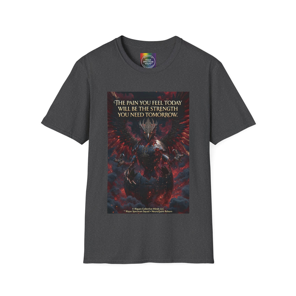 Phoenix Rising T‑Shirt — Fiery Angelic Illustration with Inspirational Text