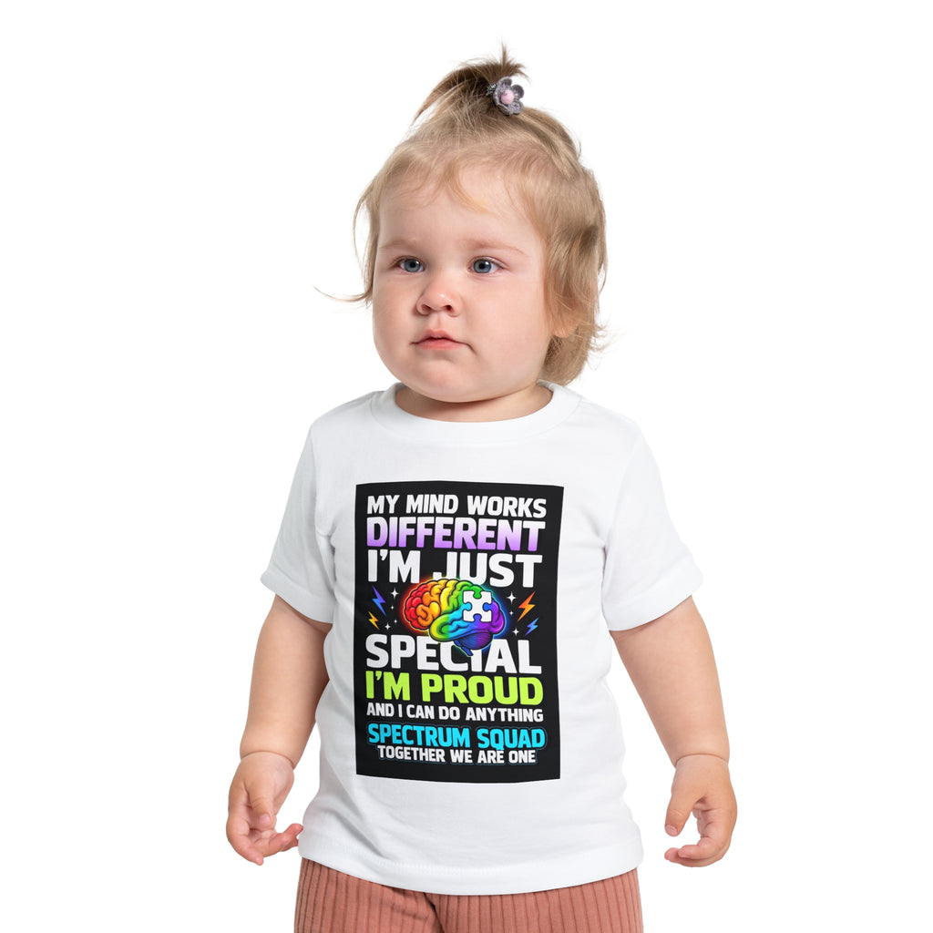 Autism Pride Baby Tee - "My Mind Works Different" Spectrum Squad Short Sleeve