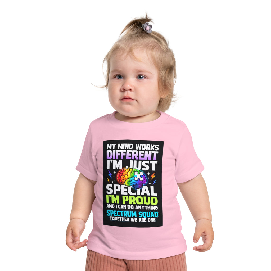 Autism Pride Baby Tee - "My Mind Works Different" Spectrum Squad Short Sleeve