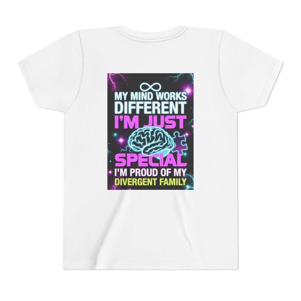 Youth Tee - "My Mind Works Different I'm Just Special" Divergent Family Pride