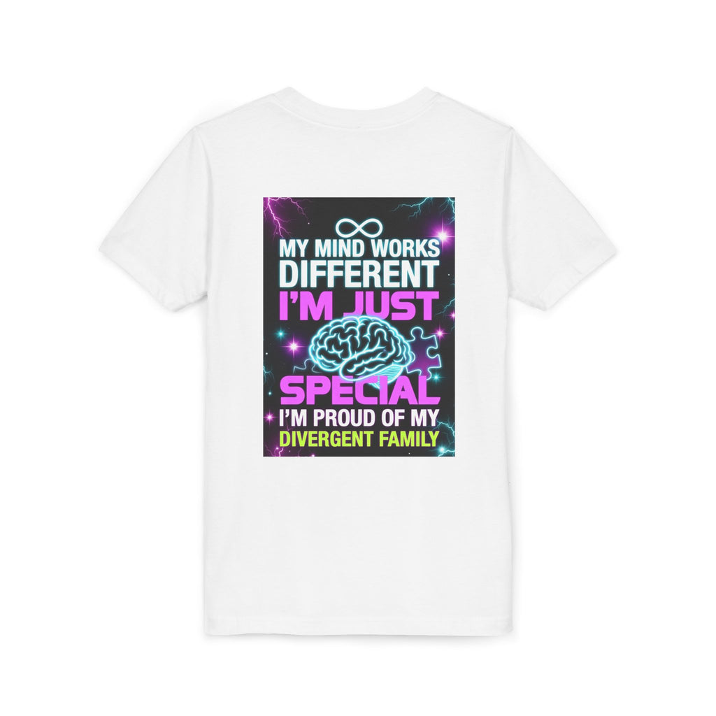 Youth Tee - "My Mind Works Different I'm Just Special" Divergent Family Pride