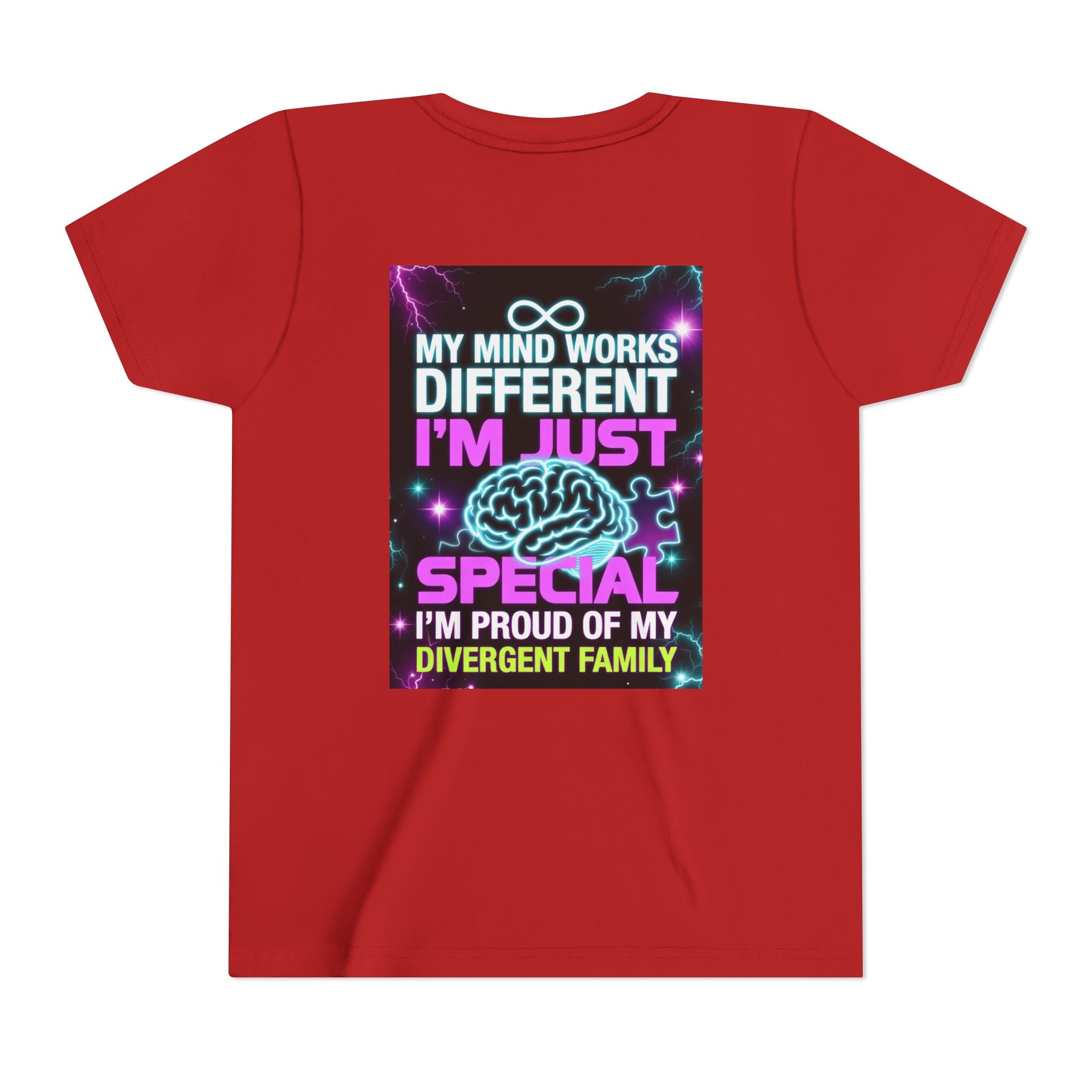 Youth Tee - "My Mind Works Different I'm Just Special" Divergent Family Pride
