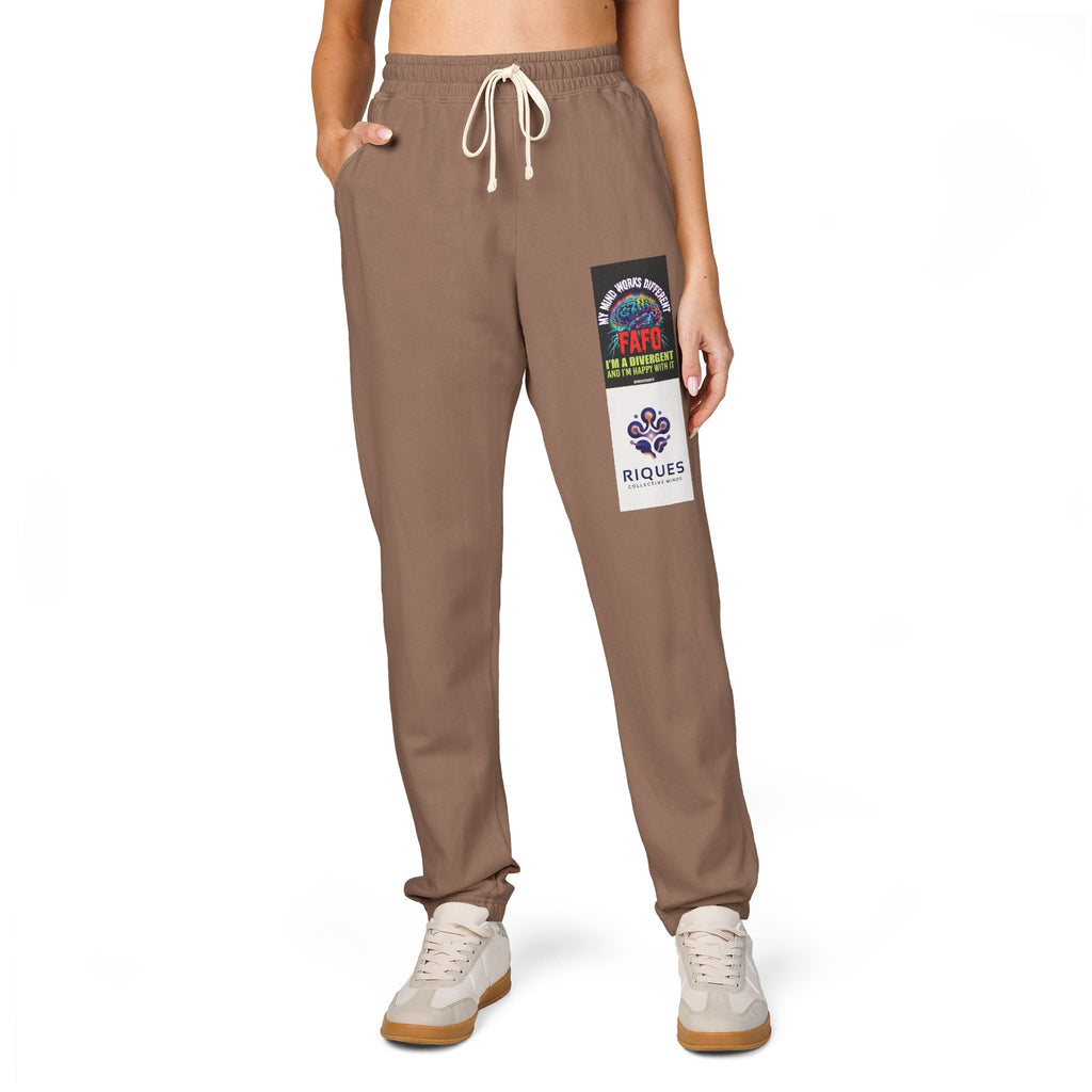 Sweatpants — Patchwork Floral 'Good Vibes' Fleece Joggers