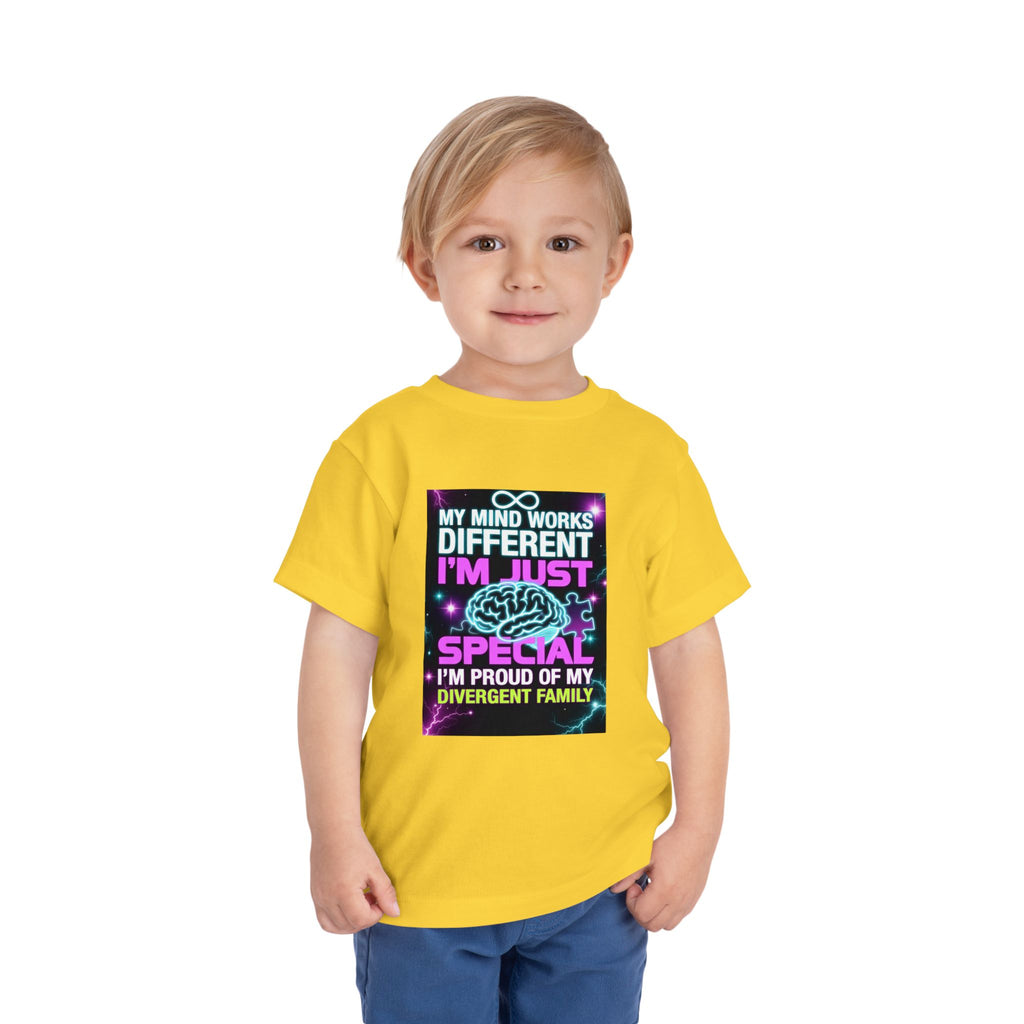 Toddler Tee — "My Mind Works Different I'm Just Special" Autism Pride Shirt