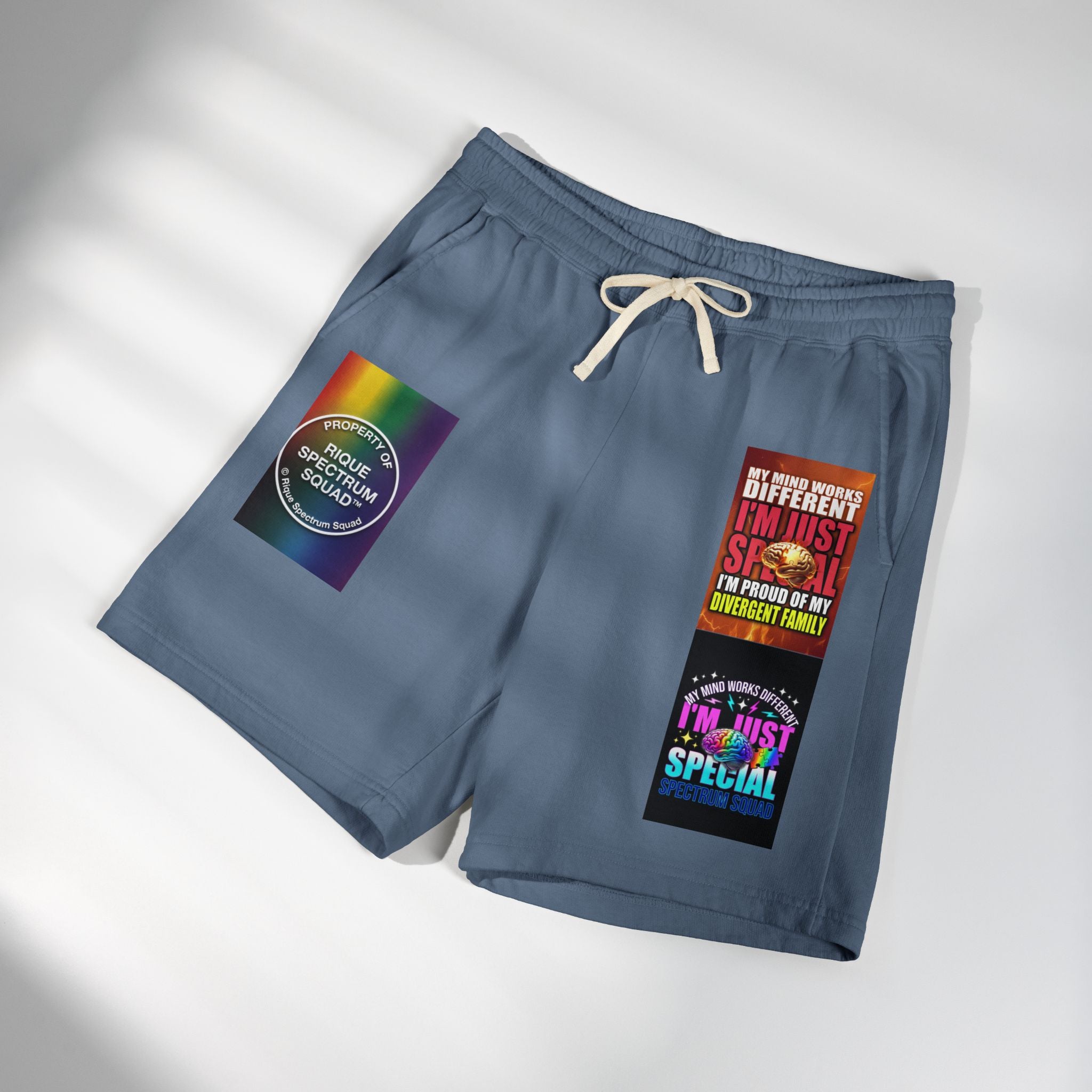 Pride Graphic Sweat Shorts — "I'm Just Special" & Rainbow Spectrum Patch