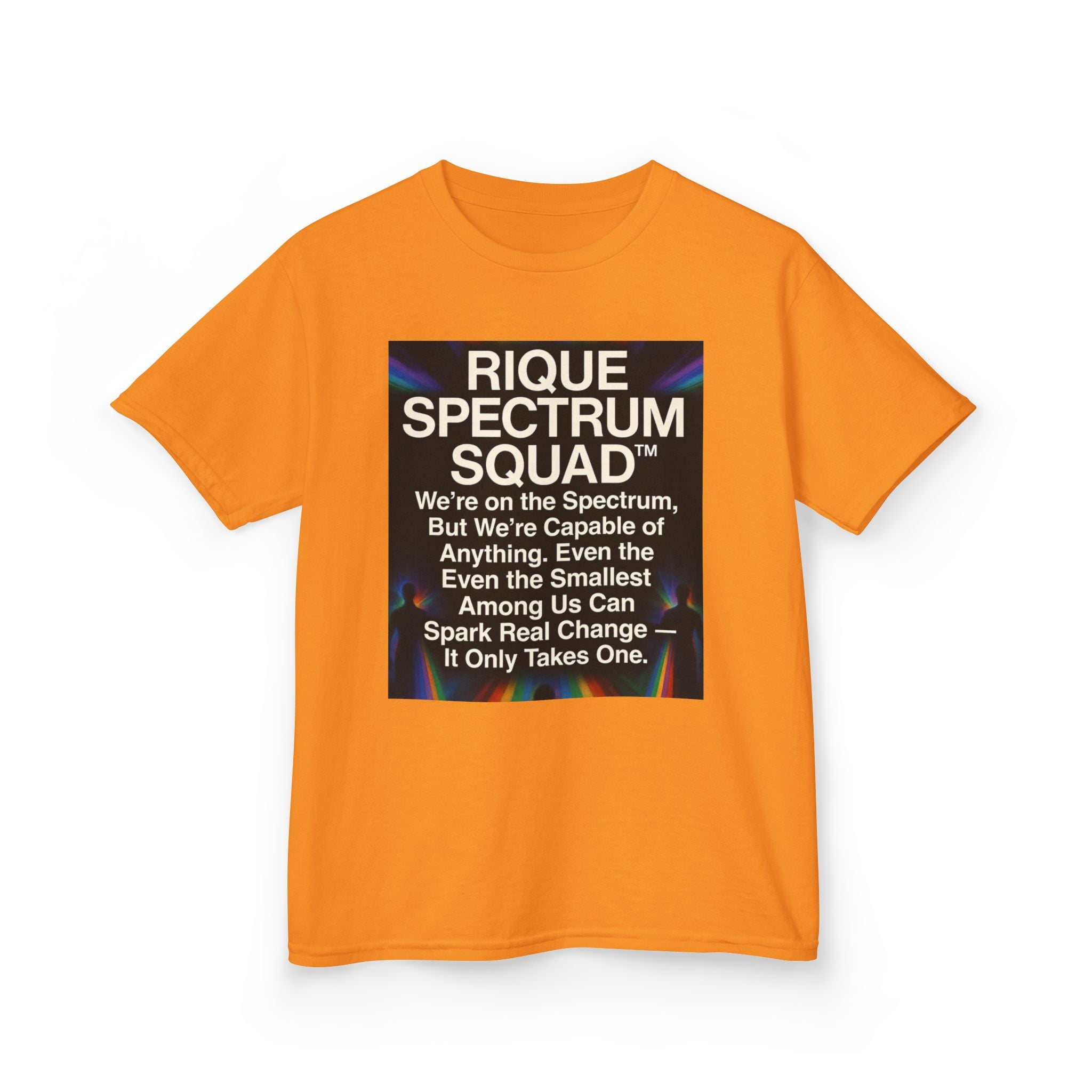 Kids Spectrum Squad Tee — "I Go Into The Fire" Phoenix Resilience Shirt