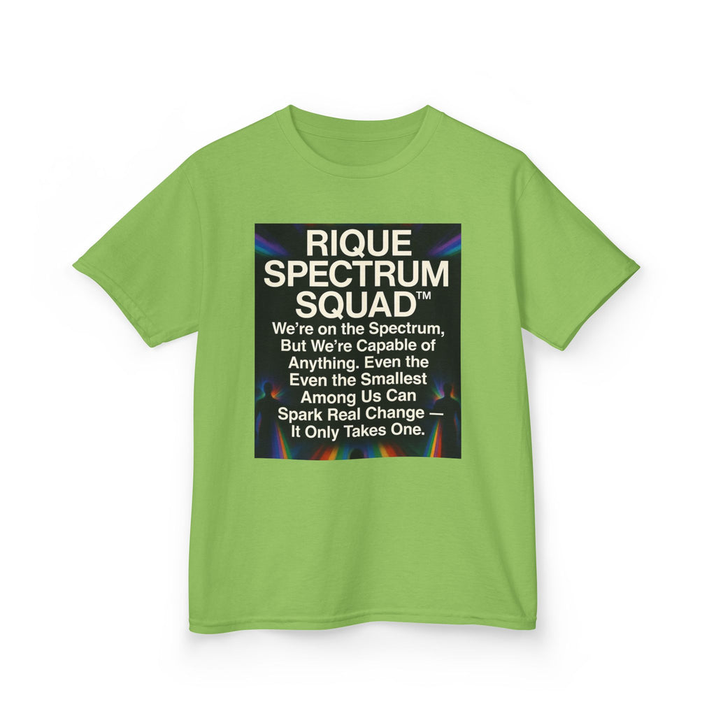 Kids Spectrum Squad Tee — "I Go Into The Fire" Phoenix Resilience Shirt