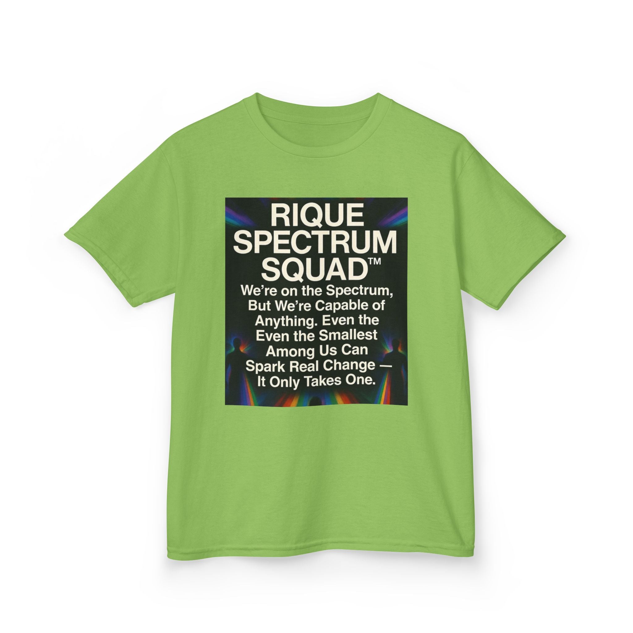 Kids Spectrum Squad Tee — "I Go Into The Fire" Phoenix Resilience Shirt