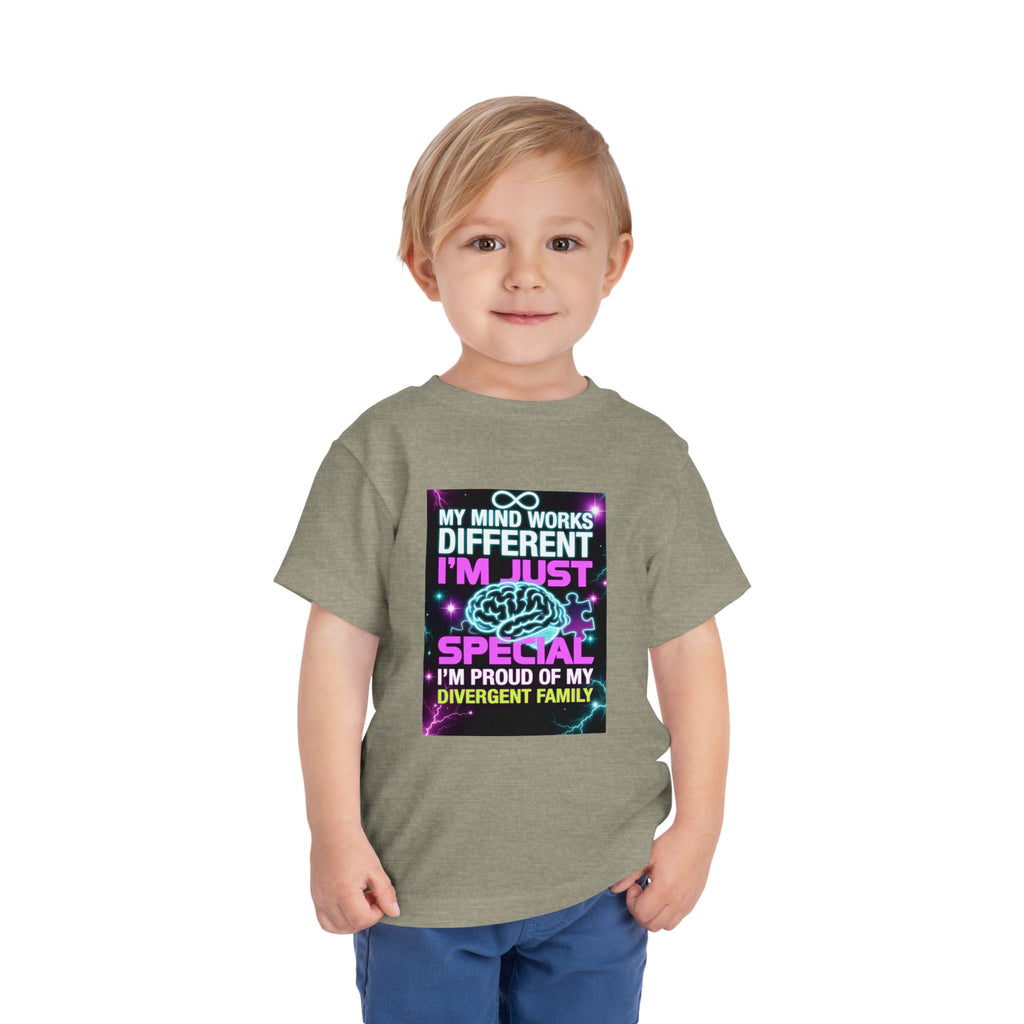 Toddler Tee — "My Mind Works Different I'm Just Special" Autism Pride Shirt