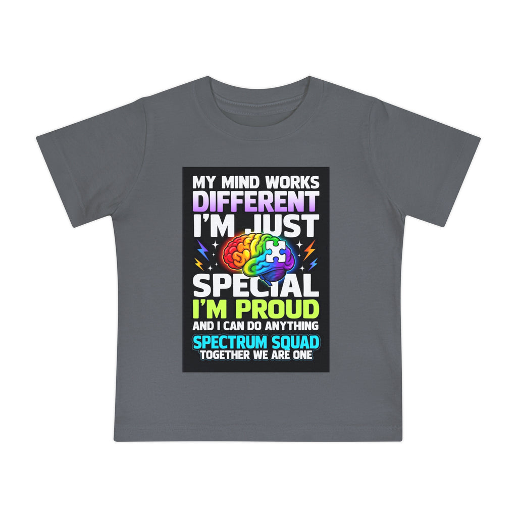Autism Pride Baby Tee - "My Mind Works Different" Spectrum Squad Short Sleeve
