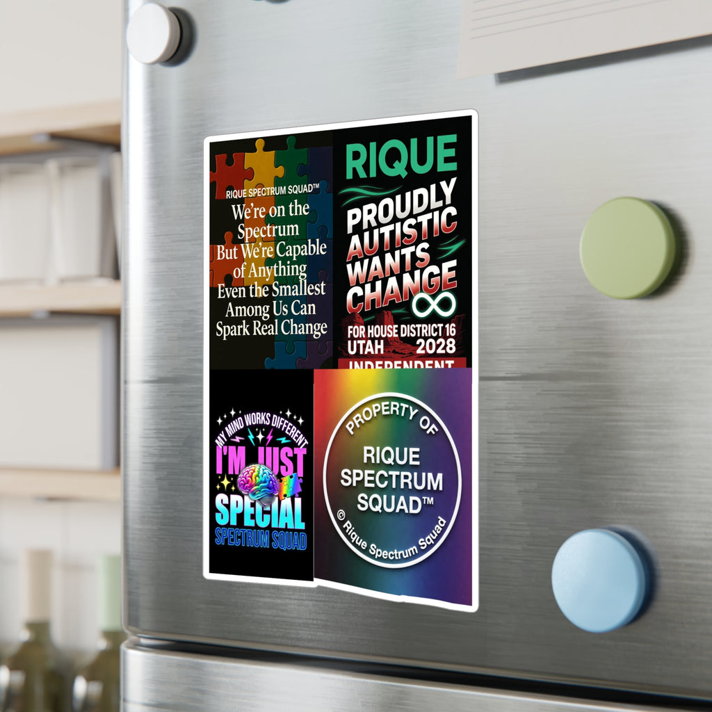 Autism Pride Kiss-Cut Vinyl Decal Sheet — Rique Spectrum Squad Stickers (Window-Ready)
