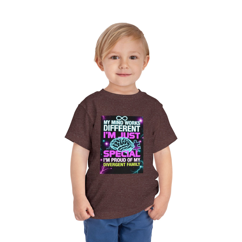 Toddler Tee — "My Mind Works Different I'm Just Special" Autism Pride Shirt