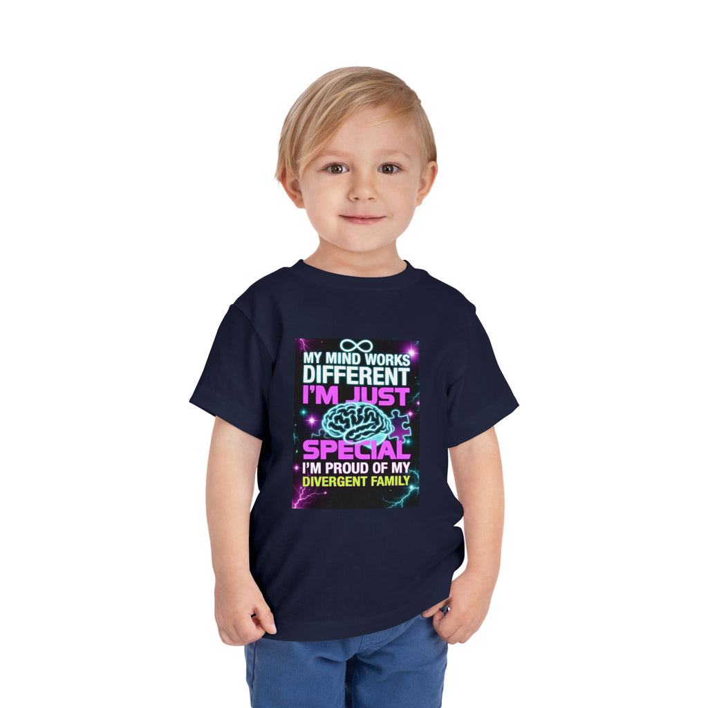 Toddler Tee — "My Mind Works Different I'm Just Special" Autism Pride Shirt